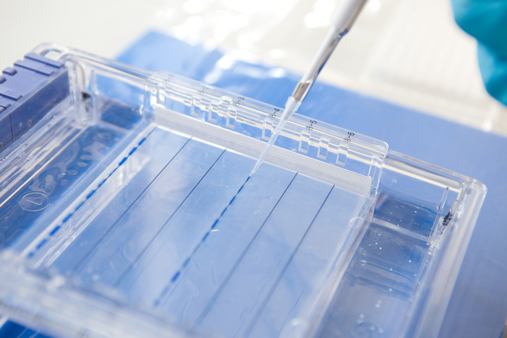 Man loading a sample of DNA gene